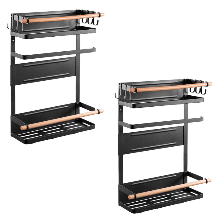 Maclean Magnetablage für Kühlschrank/Waschmaschine, schwarz, 12kg max, MC-910, 2 Stück