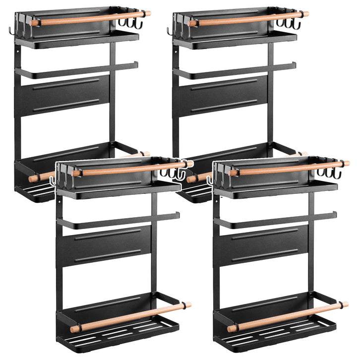 Maclean Magnetablage für Kühlschrank/Waschmaschine, schwarz, 12kg max, MC-910, 4 Stück