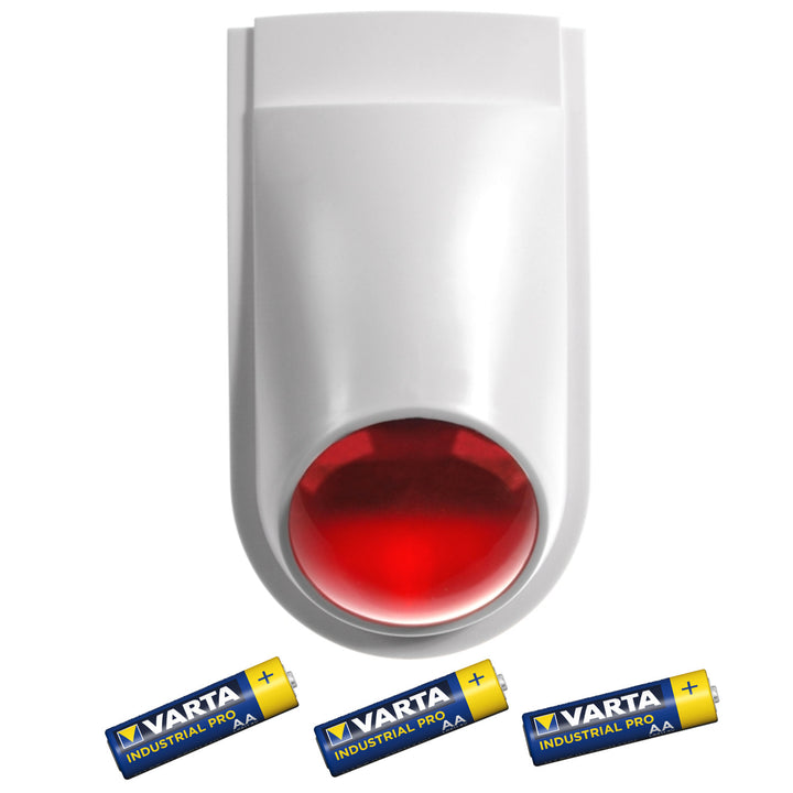 Alarmsirenen-Attrappe mit LED, AL2030 + 3x AA Varta Industrial Batterien