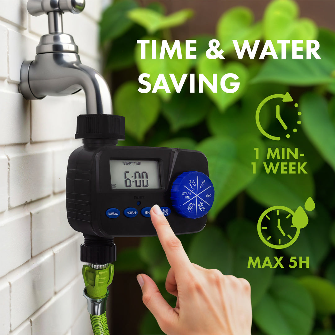 GreenBlue elektronisches Bewässerungssteuergerät, Programmierer, Stromversorgung 2x1,5V AA, GB390 + 2x Varta Industrial Alkaline AA Batterie