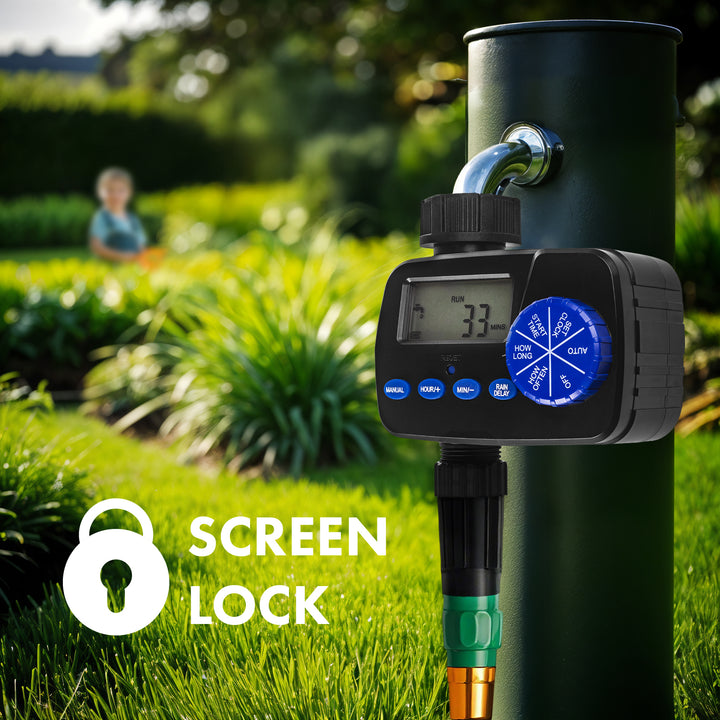 GreenBlue elektronisches Bewässerungssteuergerät, Programmierer, Stromversorgung 2x1,5V AA, GB390 + 2x Varta Industrial Alkaline AA Batterie