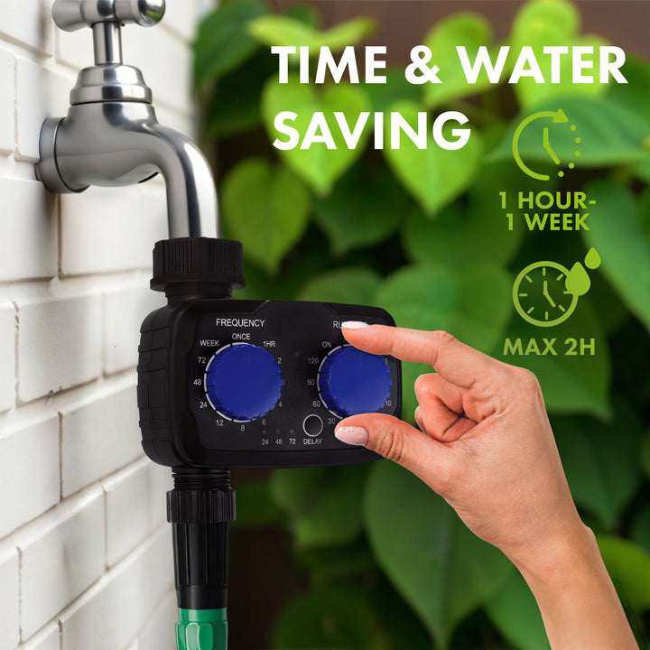 GreenBlue elektronisches Bewässerungssteuergerät, Programmierer, Stromversorgung 2x 1,5V AA, GB391 + 2x Varta Industrial Alkaline AA Batterien