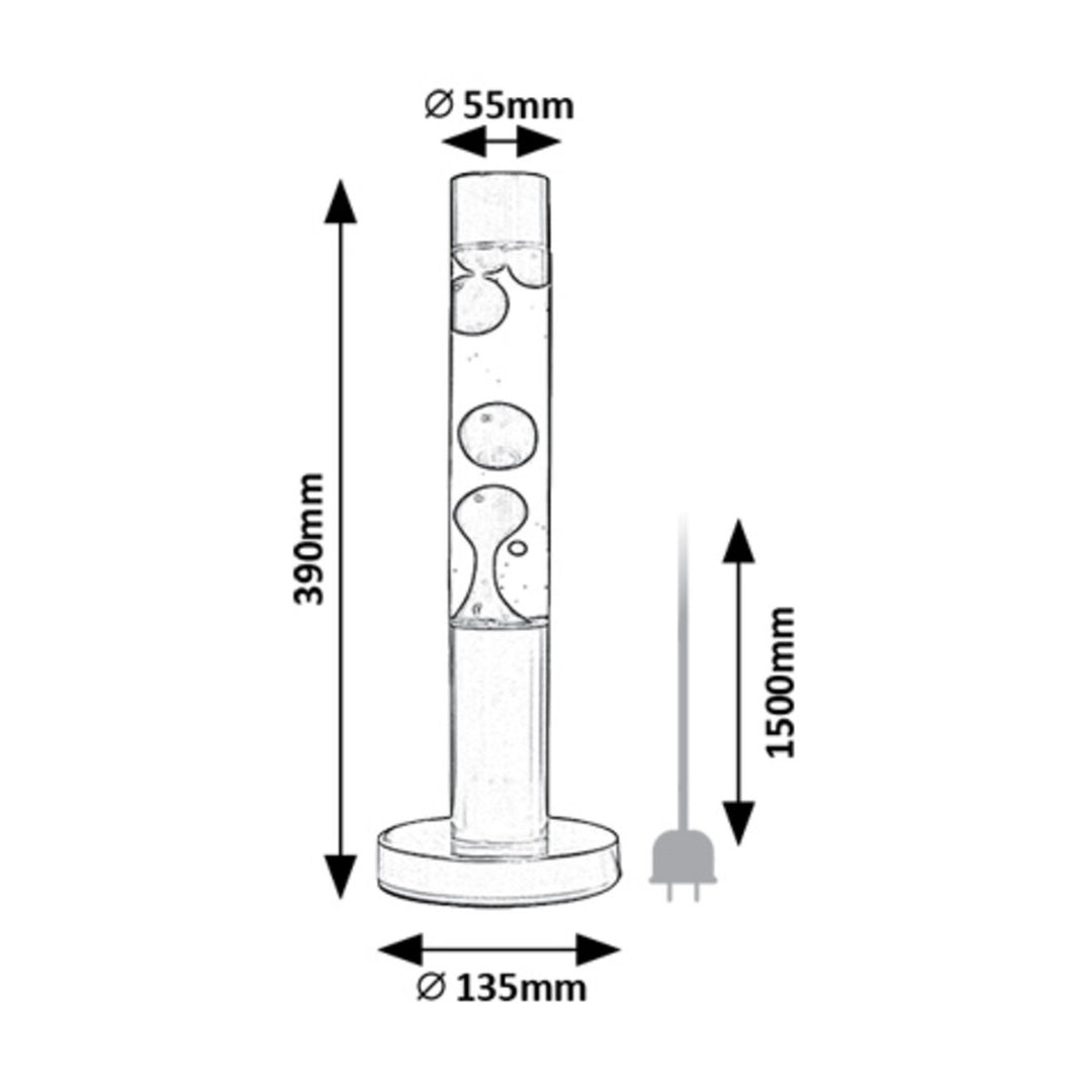 LED-Lavalampe Rabalux, Leistung 25 W, 3000 K, rotes Wachs, Lavastic