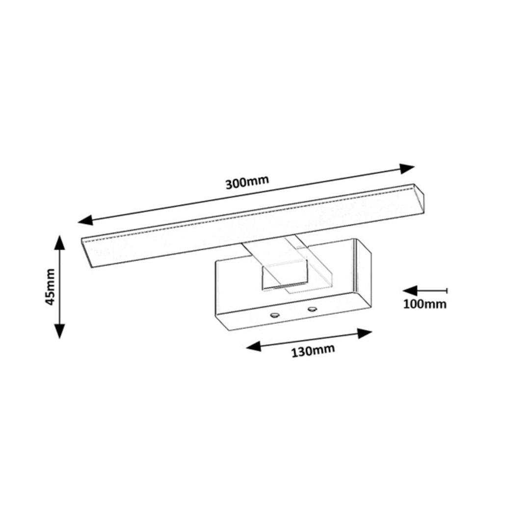 Rabalux Badezimmerleuchte, Wattleistung 6W, naturweiß 4000W, IP44. chrom, Loric