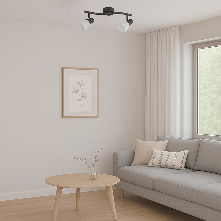 Rabalux Deckenleuchte, Spot, 2x E14 Glühbirnengewinde, IP20, schwarz, Soma