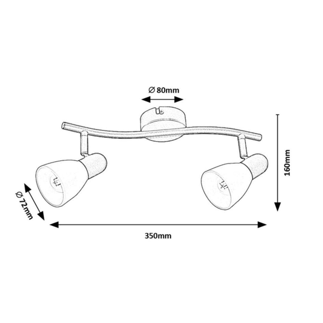Rabalux Deckenleuchte, Spot, 2x E14 Glühbirnengewinde, IP20, schwarz, Soma