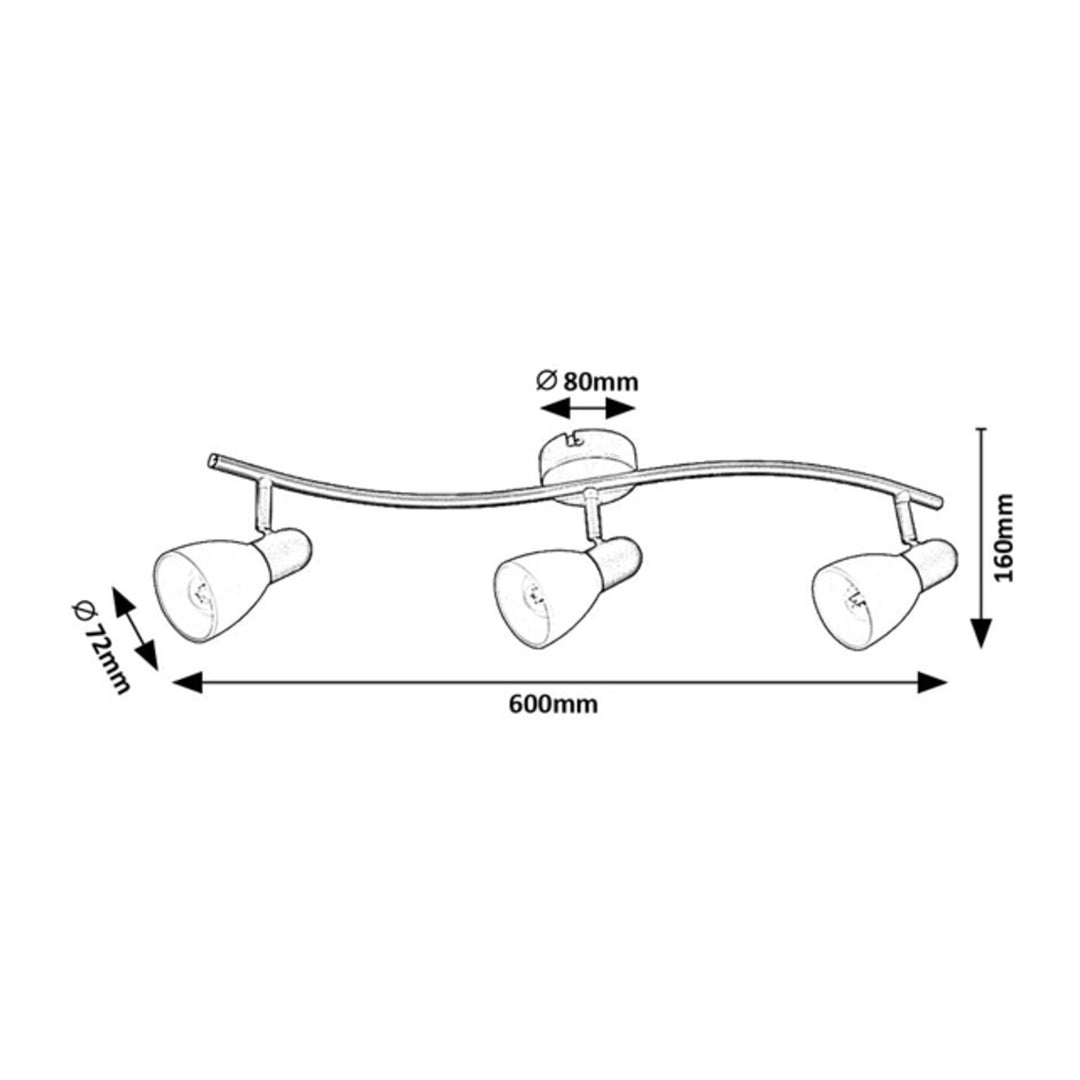 Rabalux Deckenleuchte, Spot, 3x E14 Glühbirnengewinde, IP20, schwarz, Soma