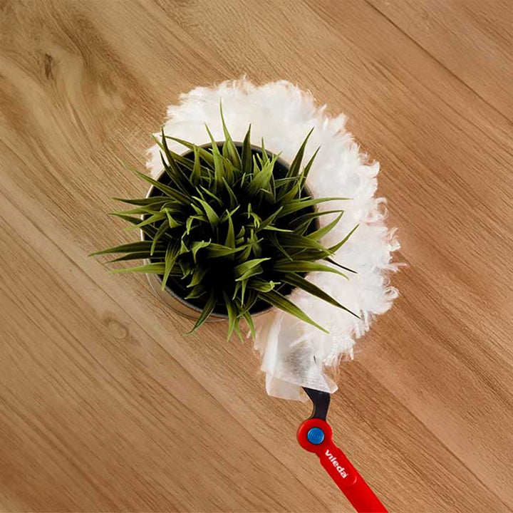 Vileda Flex&Catch Staubbesen, langer Stiel, 1 Nachfüllpackung enthalten, rutschfester, flexibler Kopf, 179434