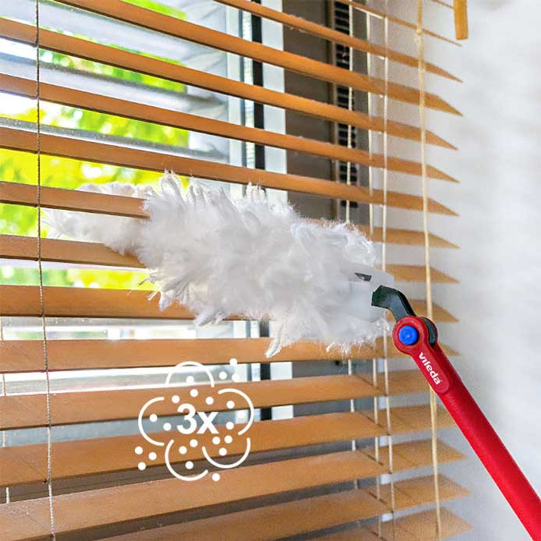 Vileda Flex&Catch Staubbesen, langer Stiel, 1 Nachfüllpackung enthalten, rutschfester, flexibler Kopf, 179434