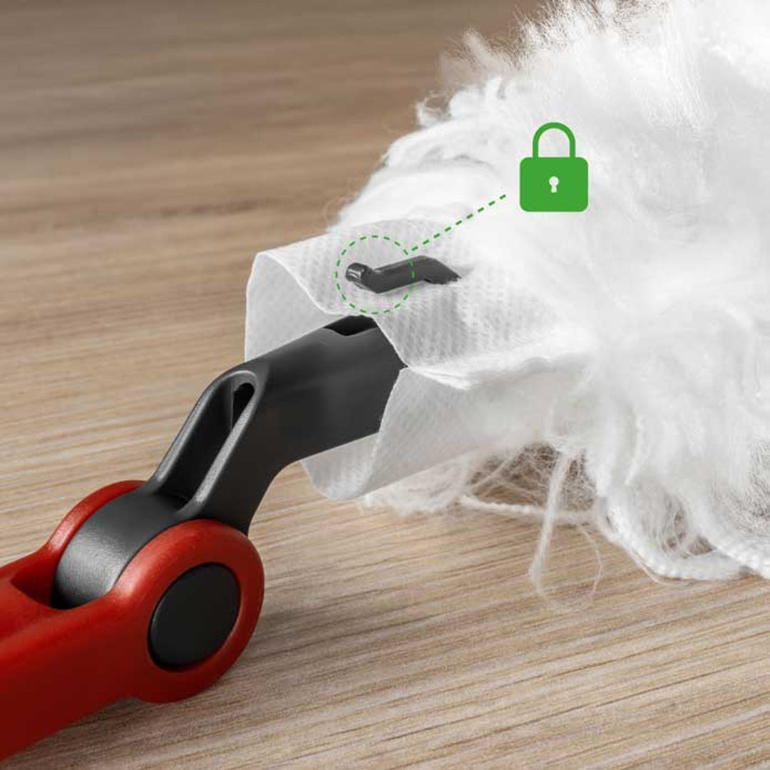 Vileda Flex&Catch Staubbesen, langer Stiel, 1 Nachfüllpackung enthalten, rutschfester, flexibler Kopf, 179434