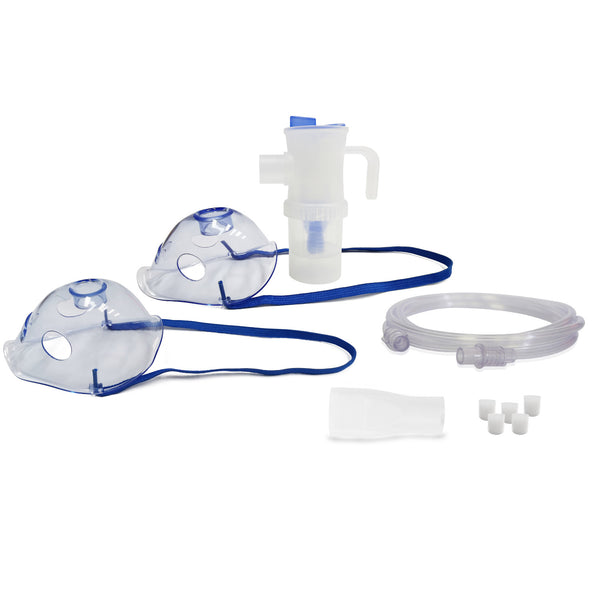 Omnibus-Zubehörset für Inhalation/Verneblung, großer 12-ml-Vernebler, blau, 5 Ersatzfilter, Geschwindigkeitsregler