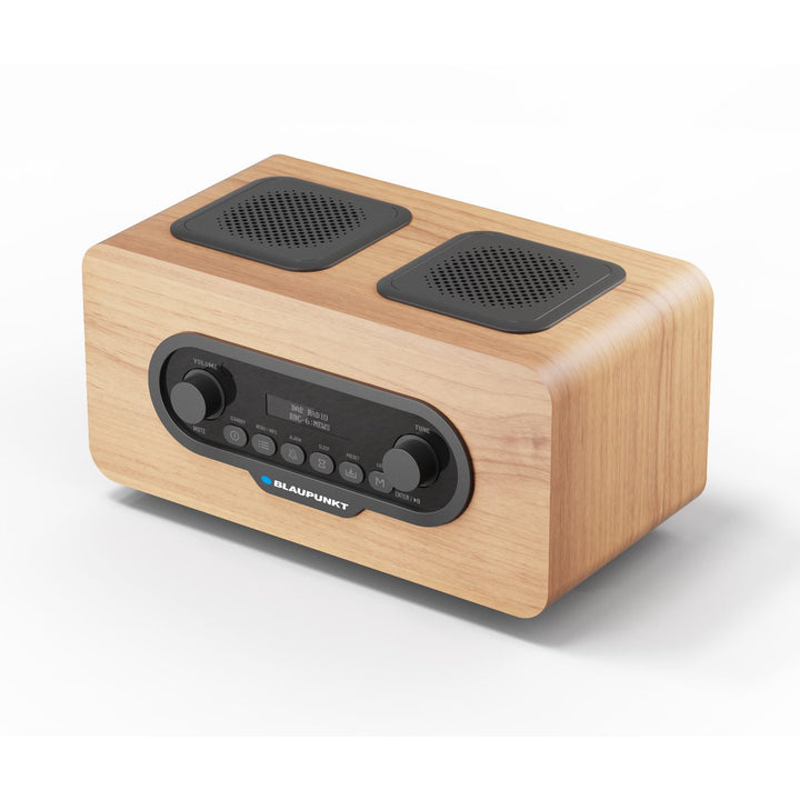 Blaupunkt Portable Radio, DAB+ Digitalradio und UKW-Tuner, Bluetooth, Kopfhörerausgang, USB- und microSD-Player, LCD-Display, Uhr und Weckfunktion, Stromversorgung über USB-C-Akku, DR10CR