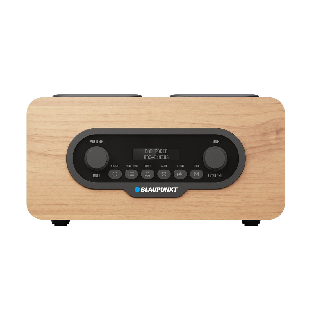 Blaupunkt Portable Radio, DAB+ Digitalradio und UKW-Tuner, Bluetooth, Kopfhörerausgang, USB- und microSD-Player, LCD-Display, Uhr und Weckfunktion, Stromversorgung über USB-C-Akku, DR10CR