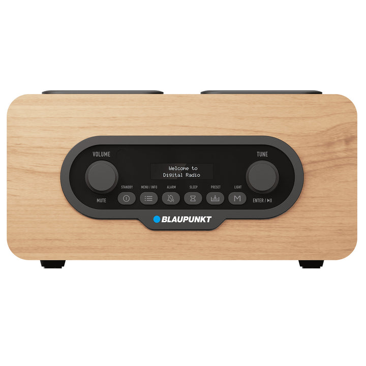 Blaupunkt Portable Radio, DAB+ Digitalradio und UKW-Tuner, Bluetooth, Kopfhörerausgang, USB- und microSD-Player, LCD-Display, Uhr und Weckfunktion, Stromversorgung über USB-C-Akku, DR10CR