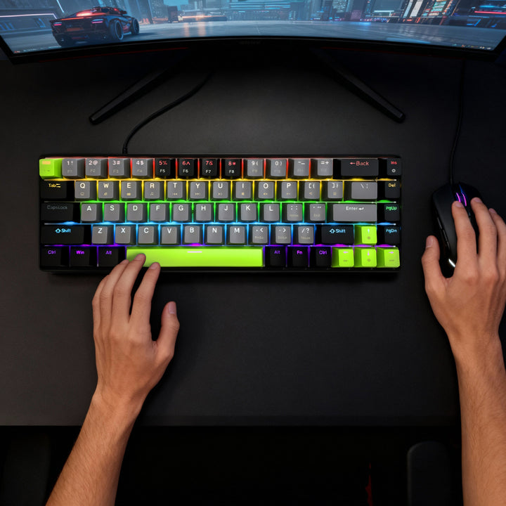 Mechanische Tastatur 60% RED CORE MX60 MT1260, Tastenbeleuchtung, Mediatech