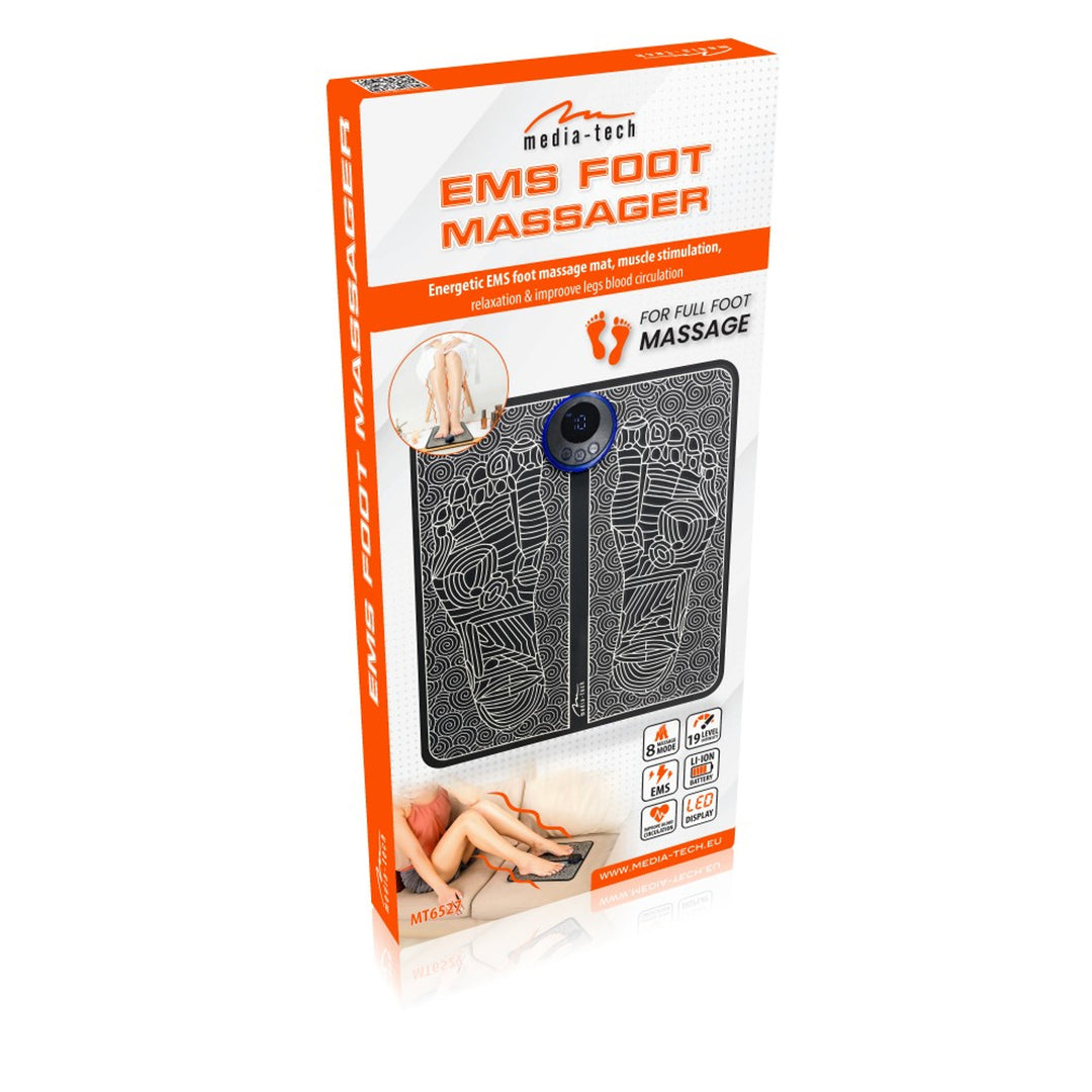 Media-Tech Fußmassagegerät, EMS Elektrostimulationsmassage, 8 Modi, 19 Intensitätsstufen, MT6527