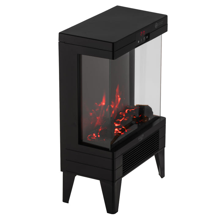 LED-Elektrokamin mit Fernbedienung, 2 Heizleistungen 1000W/2000W, Thermostat, Adler AD 7755