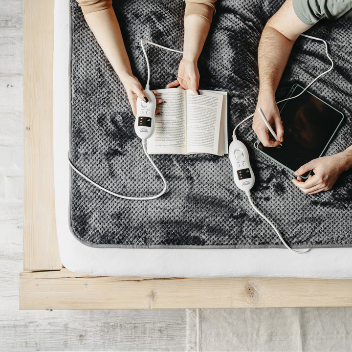 Camry Heizdecke, für 2 Personen, Maße 150x160cm, 8 Heizstufen, Leistung 2 x 60W, grau, CR 7417