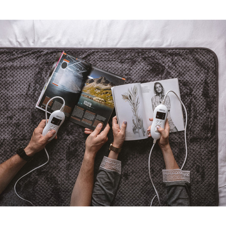 Camry Heizdecke, für 2 Personen, Maße 150x160cm, 8 Heizstufen, Leistung 2 x 60W, grau, CR 7417