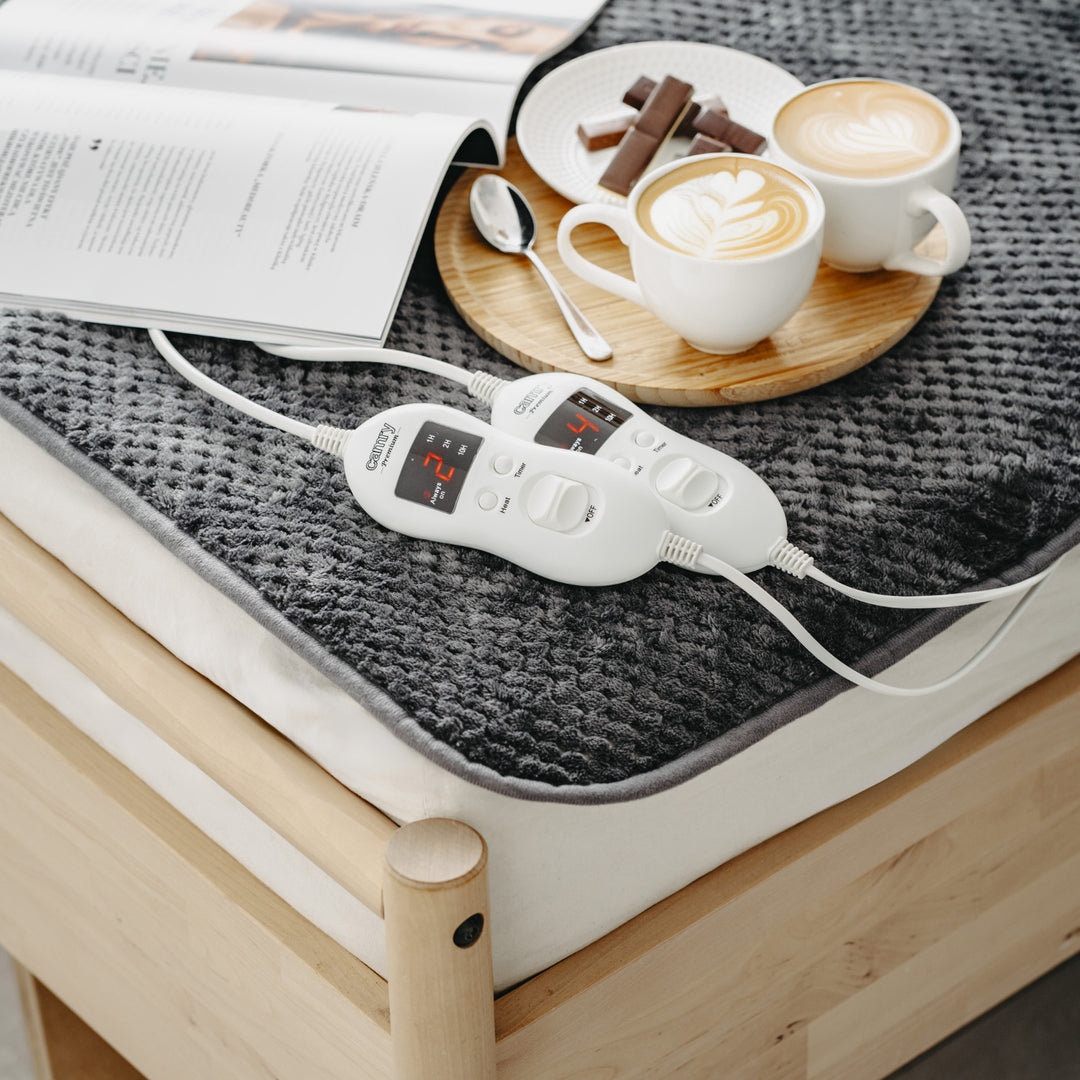 Camry Heizdecke, für 2 Personen, Maße 150x160cm, 8 Heizstufen, Leistung 2 x 60W, grau, CR 7417