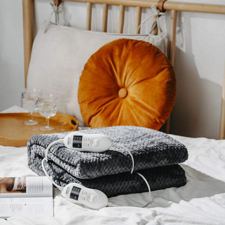 Camry Heizdecke, für 2 Personen, Maße 150x160cm, 8 Heizstufen, Leistung 2 x 60W, grau, CR 7417