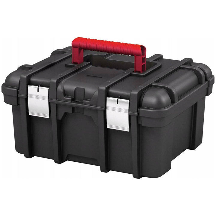 Keter Werkzeugkasten, Metallverschlüsse, ergonomischer Griff, Wide Tool Box 16''