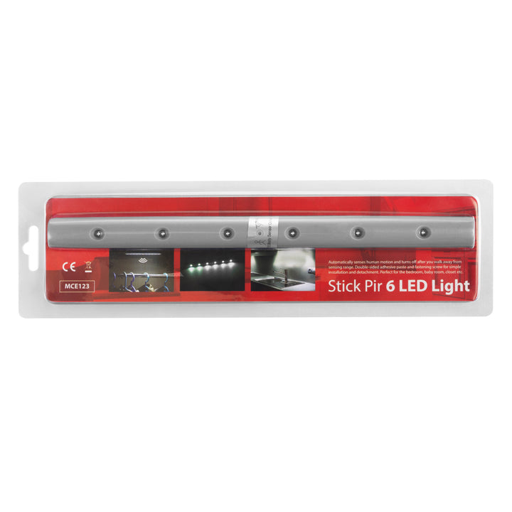 Maclean 6LED Unterbau-Küchenleuchte, länglich, mit Bewegungssensor, 5xAA, MCE123 + 5x AAA Alkalibatterie Varta Industrial