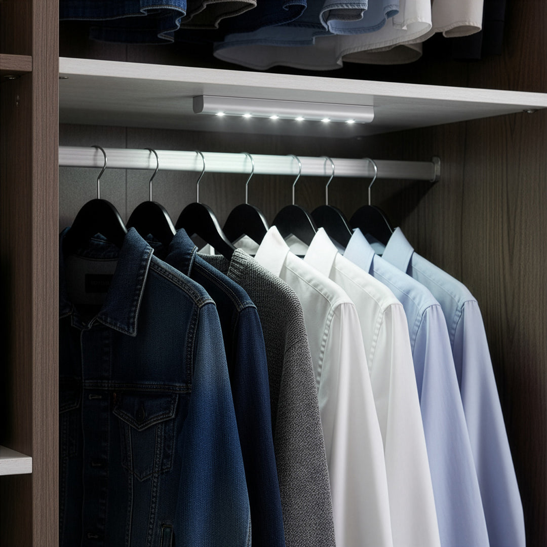 Maclean 6LED Unterbau-Küchenleuchte, länglich, mit Bewegungssensor, 5xAA, MCE123 + 5x AAA Alkalibatterie Varta Industrial