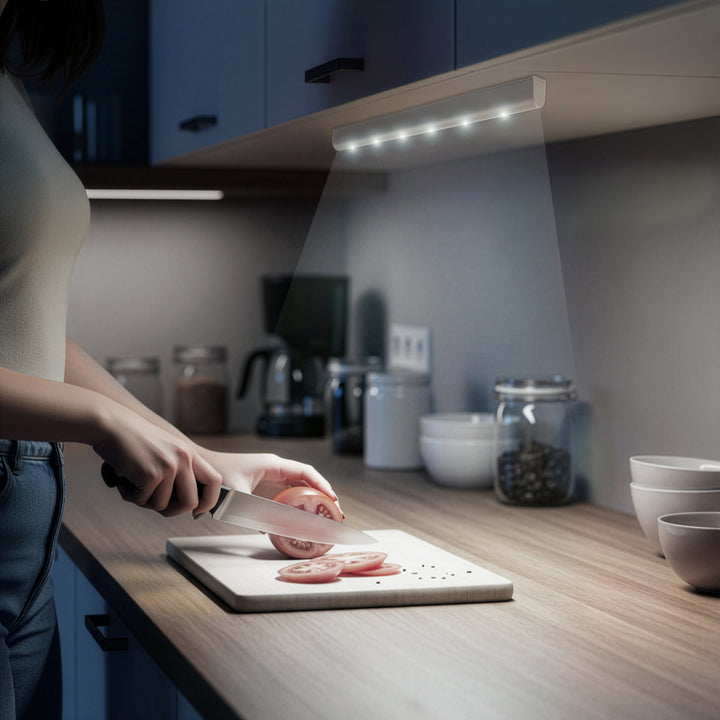 Maclean 6LED Unterbau-Küchenleuchte, länglich, mit Bewegungssensor, 5xAA, MCE123 + 5x AAA Alkalibatterie Varta Industrial