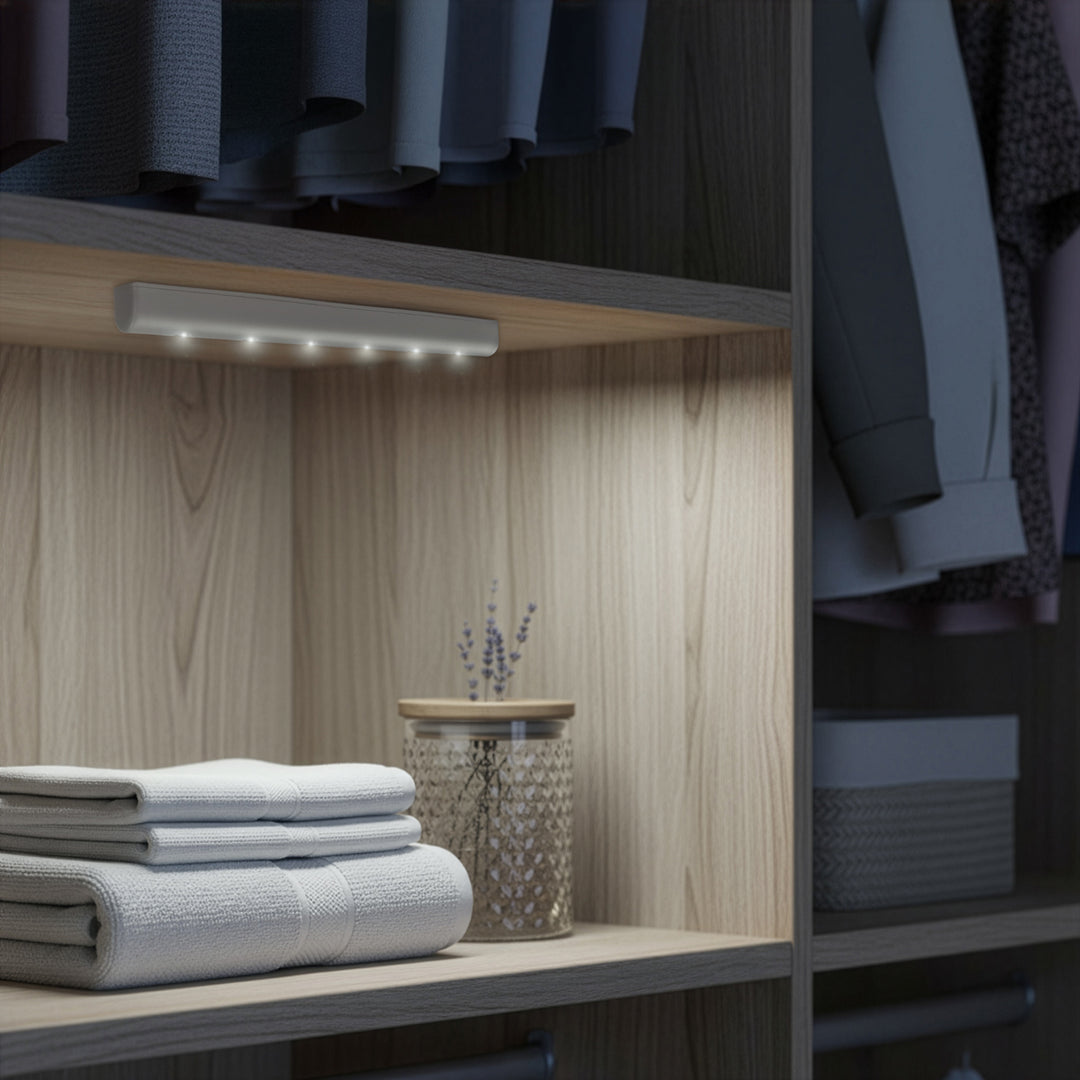 Maclean 6LED Unterbau-Küchenleuchte, länglich, mit Bewegungssensor, 5xAA, MCE123 + 5x AAA Alkalibatterie Varta Industrial