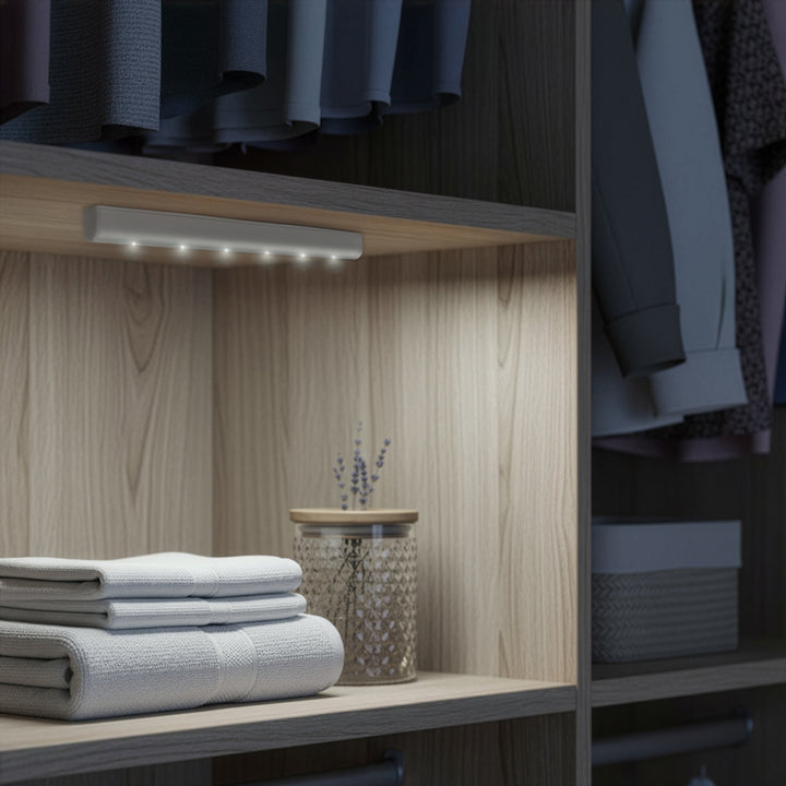 Maclean 6LED Unterbau-Küchenleuchte, länglich, mit Bewegungssensor, 5xAA, MCE123 + 5x AAA Alkalibatterie Varta Industrial