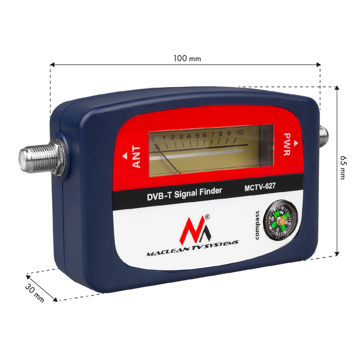 Maclean DVB-T TV-Messgerät, Koffer, Kabel 25 cm F-F, MCTV-627 + 10x AA Varta Industrial Batterien