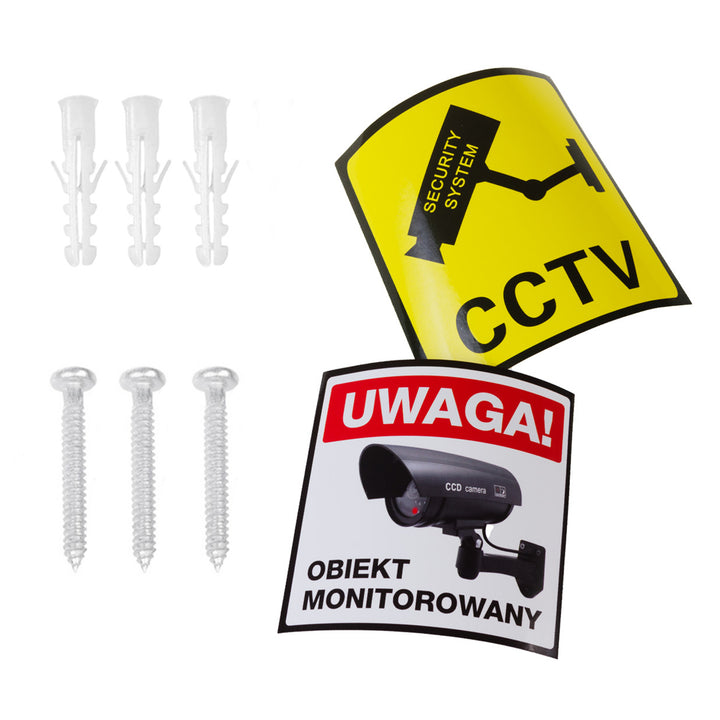 Kamera-Attrappe mit blinkender LED IR1100 S IR extern + 2x Varta Industrial AA Batterien