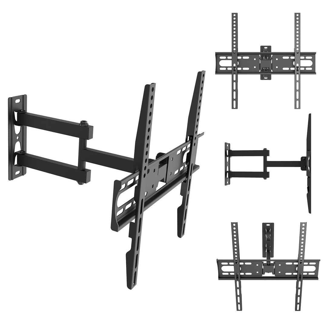 Maclean TV-Halterung/Aufhängung, max. VESA 400x400, 32–55", bis zu 30 kg, schwarz, Neigungsverstellung +2° bis -10° und Schwenkverstellung +90° bis -90°, MC-191
