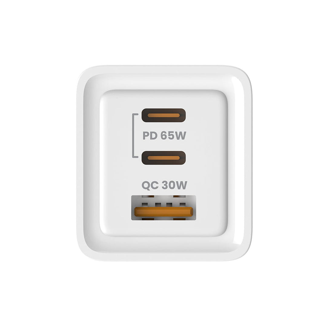 Savio Netzladegerät, 1x USB-A, 2x USB-C, GaN, 65W, weiß, SAVLA-07