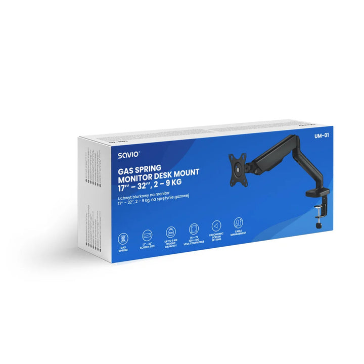 Tischhalterung für Monitor 17-32'' SAVIO, 2-9 kg, auf Gasfeder, UM-01