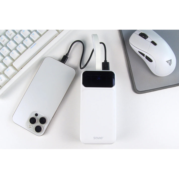 Powerbank SAVIO, 2 Ports USB, 1 Port USB-C, Schnellladung, Power Delivery, SAVBA-11