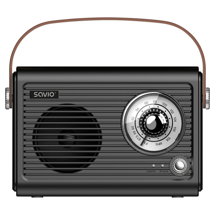 Savio tragbares FM-Radio, batteriebetrieben, Bluetooth, AUX, SAVRS-01