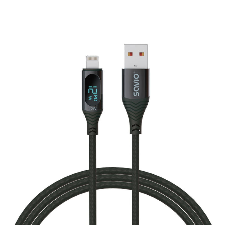 USB zu Lightning Savio Kabel, Digitalanzeige, Länge 1m, SAVKABELCL-173