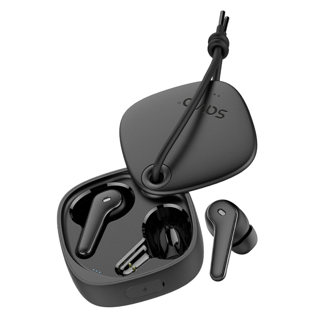 Savio Kabellose Kopfhörer, Bluetooth 5.3, ENC, USB-C, Schwarz, SAVSLTWS-11