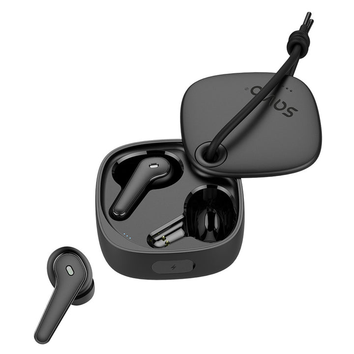 Savio Kabellose Kopfhörer, Bluetooth 5.3, ENC, USB-C, Schwarz, SAVSLTWS-11