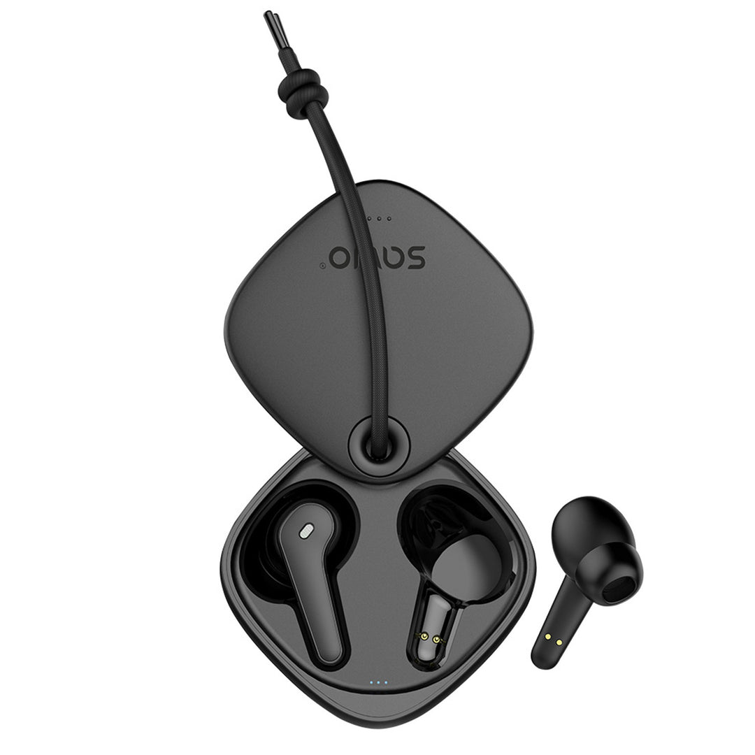 Savio Kabellose Kopfhörer, Bluetooth 5.3, ENC, USB-C, Schwarz, SAVSLTWS-11
