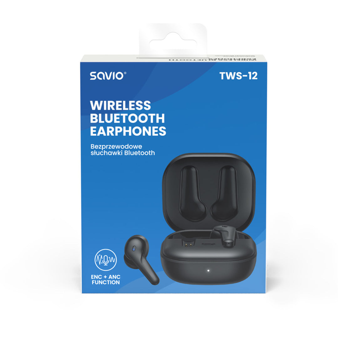 Savio Wireless Kopfhörer, Bluetooth 5.3, ANC, USB-C, schwarz