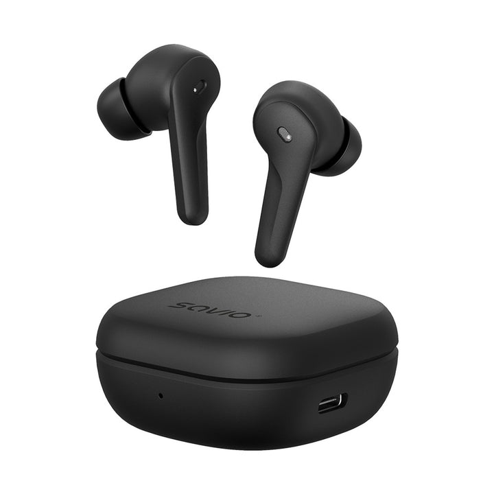 Savio Wireless Kopfhörer, Bluetooth 5.3, ANC, USB-C, schwarz