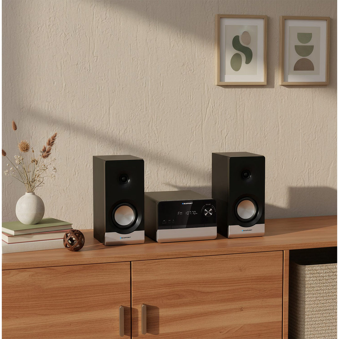 Blaupunkt Mikrofon, CD, USB, FM Radio, Bluetooth, Fernbedienung, Uhr mit Weckfunktion, MS40.2BT