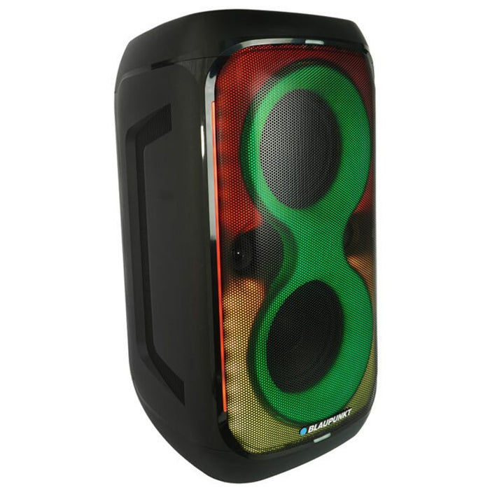 Blaupunkt Party Box Speaker, LED-Beleuchtung, Bluetooth, USB und AUX, FM-Radio, Karaoke-Funktion, Fernbedienung, Batterielaufzeit bis zu 18h, PB60X