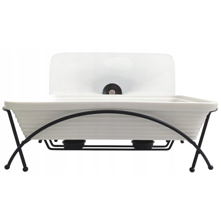 Maestro keramischer Speisenwärmer, rechteckig, weiß, Fassungsvermögen 1,7 l, backofengeeignet, inklusive Gestell und Deckel mit Griff, MR-11362-73