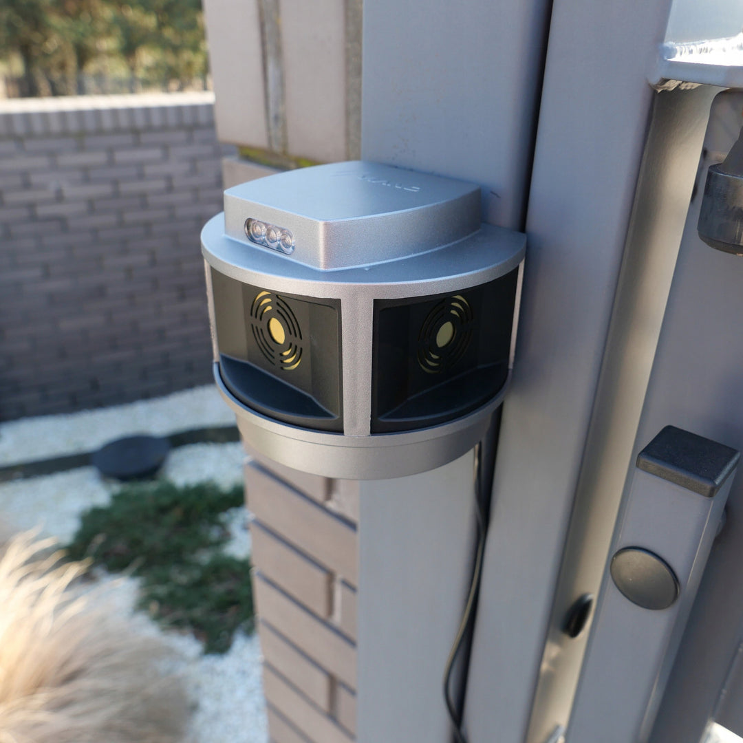 Nagetierabwehr, Marderabwehr, Mäuseabwehr Viano, Ultraschallgenerator, Stroboskopplatte, drei Lautsprecher, Trio-Strob