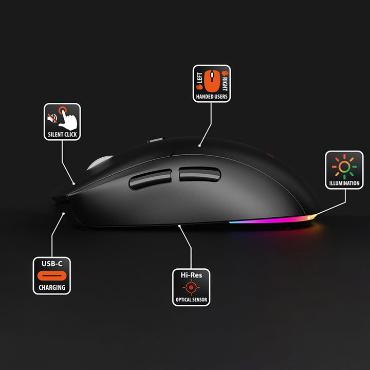 Kabellose 2-in-1-Maus (BT/RF), leise und aufladbar MT1124, Media-Tech