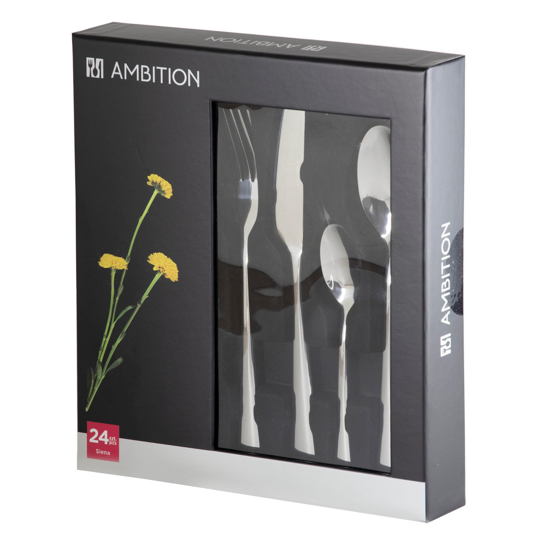Besteckset für 6 Personen Siena 24-teilig Geschenkbox AMBITION